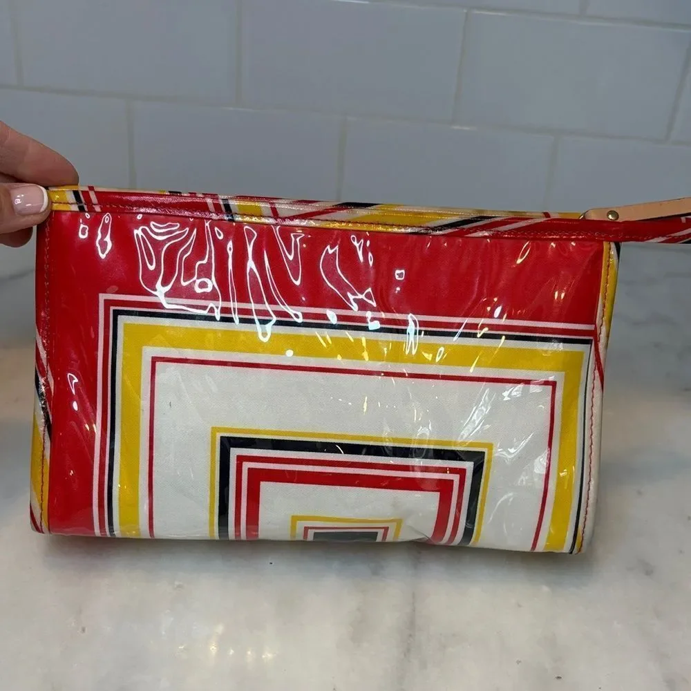 Kate Spade Travel Bag Colorful Geometric Toiletries Cosmetic Case Pouch